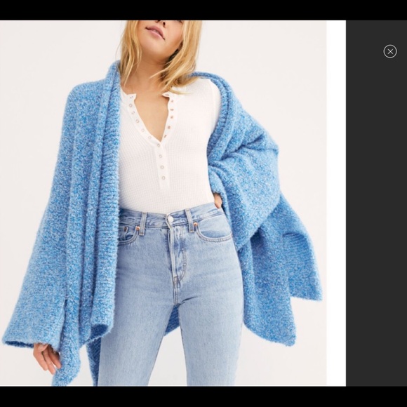 Free People Sweaters - NWT FREE PEOPLE Bff Oversized Open Front Cardigan in Blue